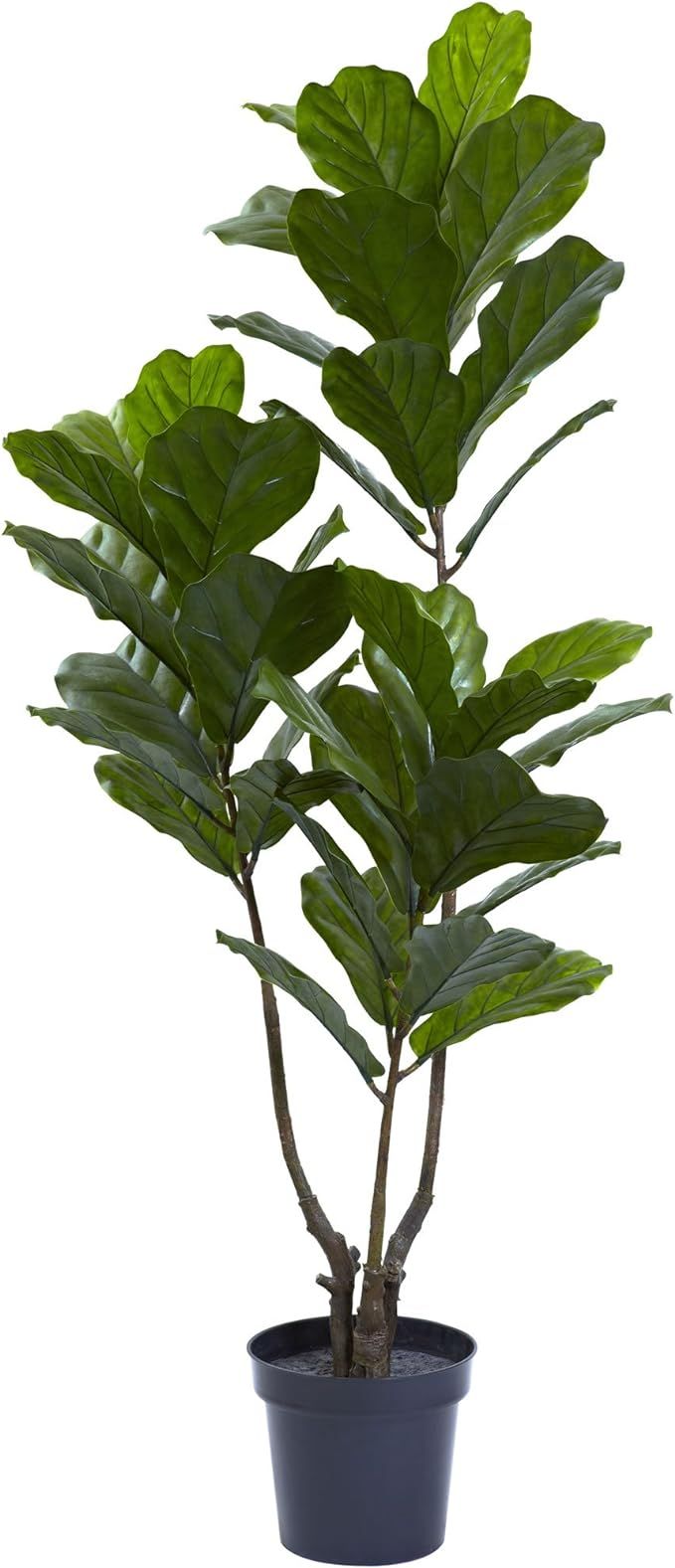 Nearly Natural 65in. Fiddle Leaf UV Resistant (Indoor/Outdoor) Artificial Tree, 65", Green | Amazon (US)