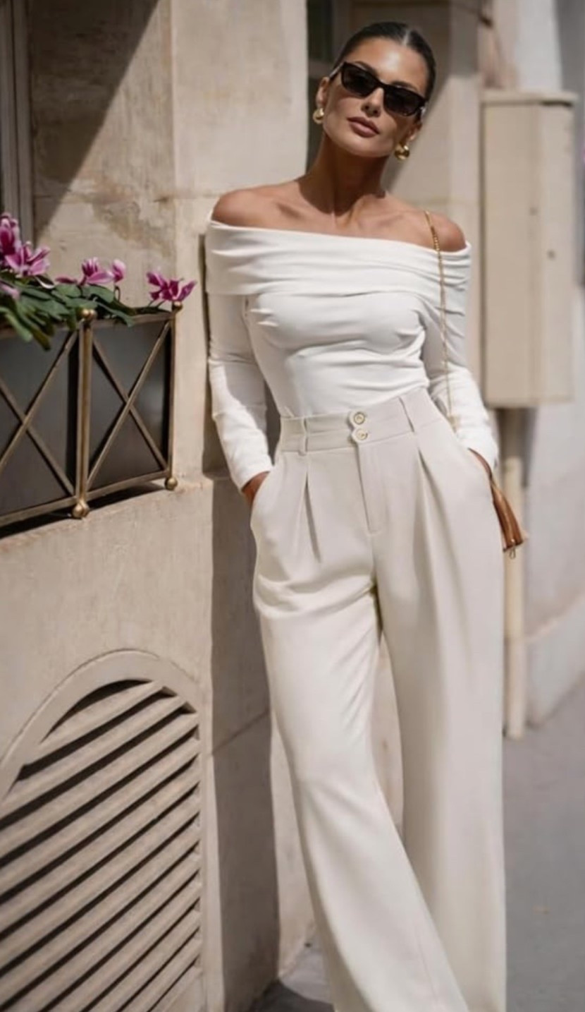 Chic, classy, and effortlessly polished.✨ These high-waisted wide leg trousers create the most flattering, tailored silhouette while keeping things comfortable and modern. Pair with an off-shoulder top for a clean, elevated look that’s perfect for workdays, dinner dates, or city strolls. 

Finished with pleats and pockets for that put-together style that still feels easy. 🤍

#LTKMidsize #LTKSeasonal #LTKWorkwear