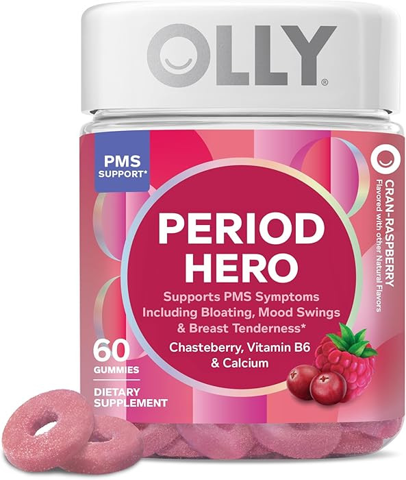 OLLY Period Hero Gummies, PMS Support Supplement,* Chasteberry, Vitamin B6, Calcium, Cran-Raspber... | Amazon (US)