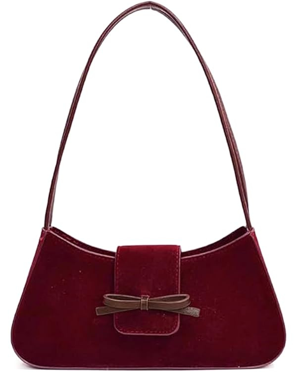 Shoulder Bags for Women Red Purse Burgundy Purse Coquette Bow Purse Trendy Red Shoulder Bag Leath... | Amazon (US)