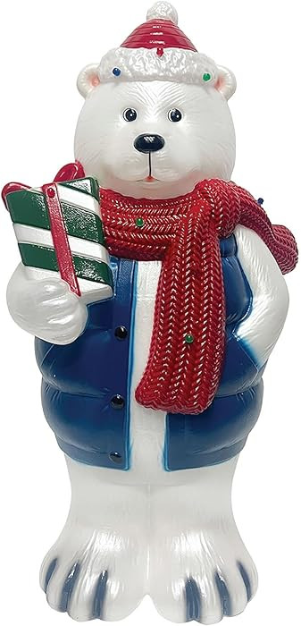 Fraser Hill Farm 30” Polar Bear Blow Mold with Lights, Lighted Indoor & Outdoor Christmas Decor... | Amazon (US)