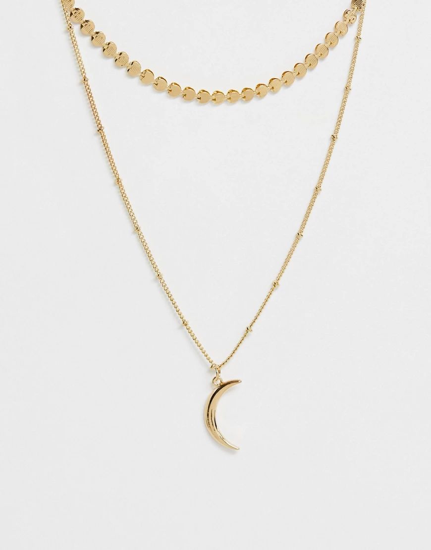 Ashiana moon pendant necklace-Gold | ASOS (Global)