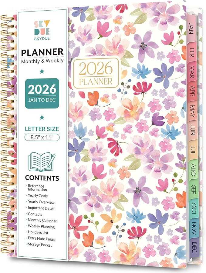 2026 Planner, Weekly and Monthly Planner, 8.5" x 11", January 2026 - December 2026, Agenda Planne... | Amazon (US)