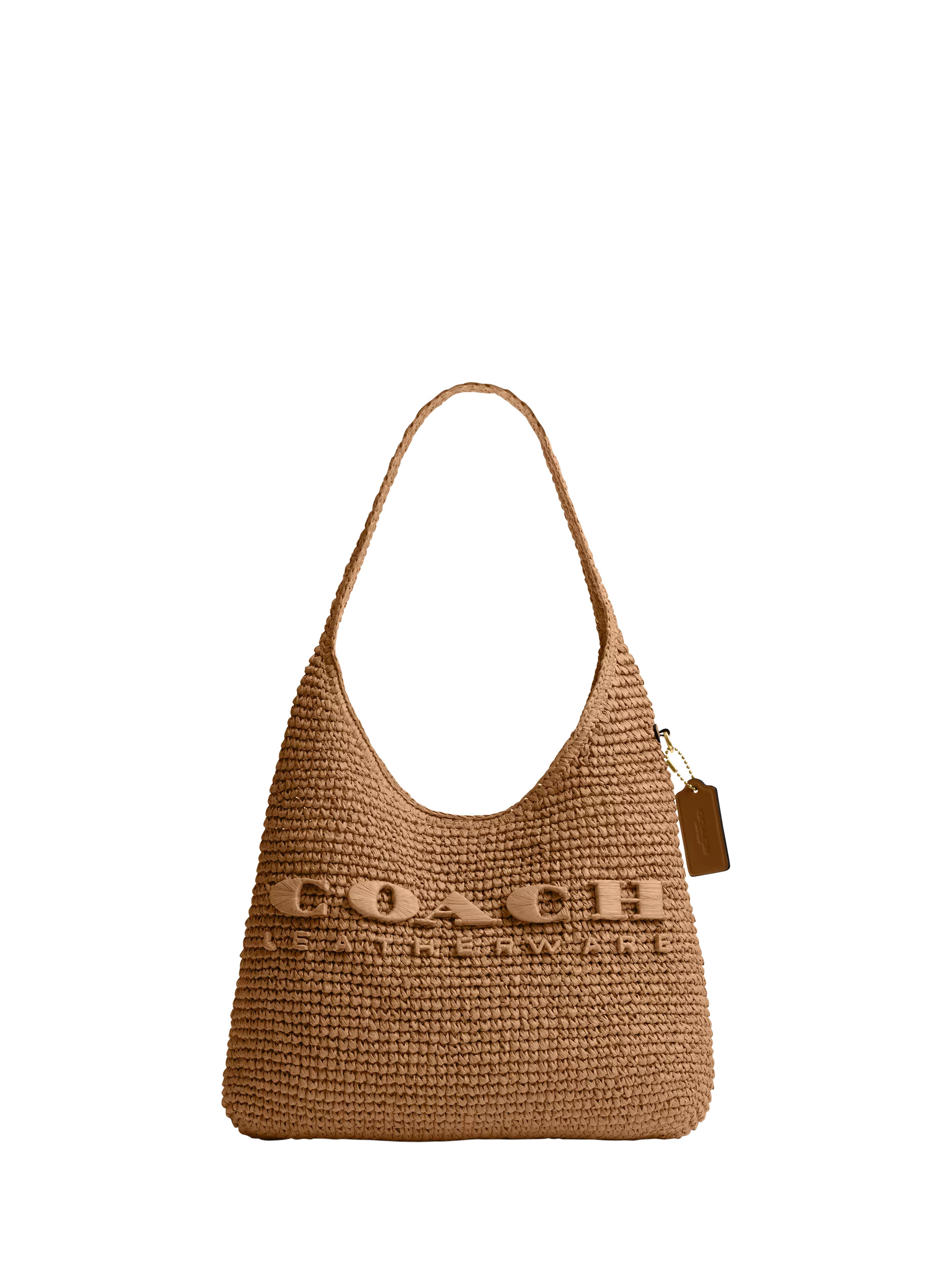 Coach Brooklyn 28 Straw Shoulder Bag, Golden | John Lewis (UK)