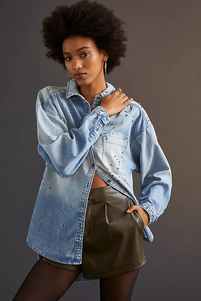 Pilcro The Bo Boyfriend Buttondown | Anthropologie (US)