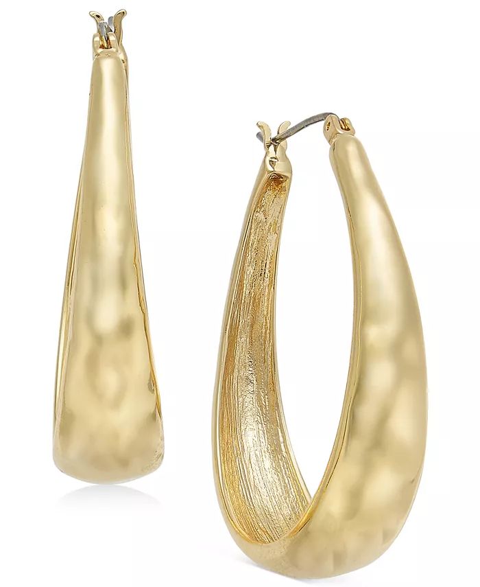 Hammered Oval Hoop Earrings, Created for Macy's | Macys (US)