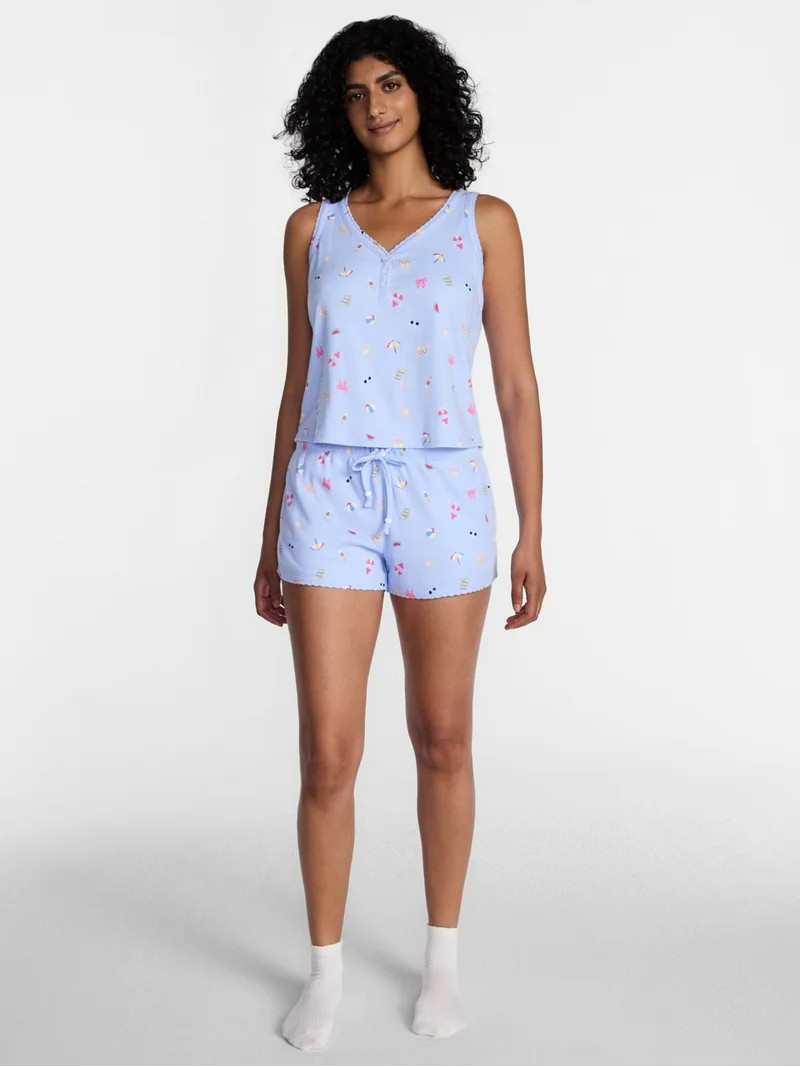 Way to Celebrate Women's Pointelle Pajama Set, 2-Piece, Sizes XS-3X | Walmart (US)