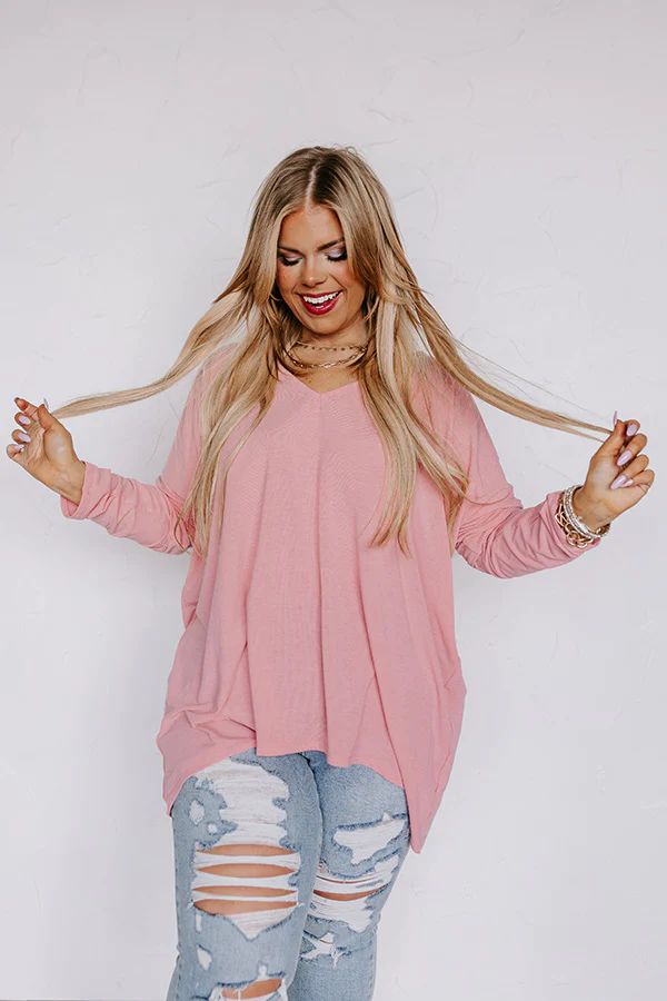 Closer To Home Shift Top in Pink Curves | Impressions Online Boutique