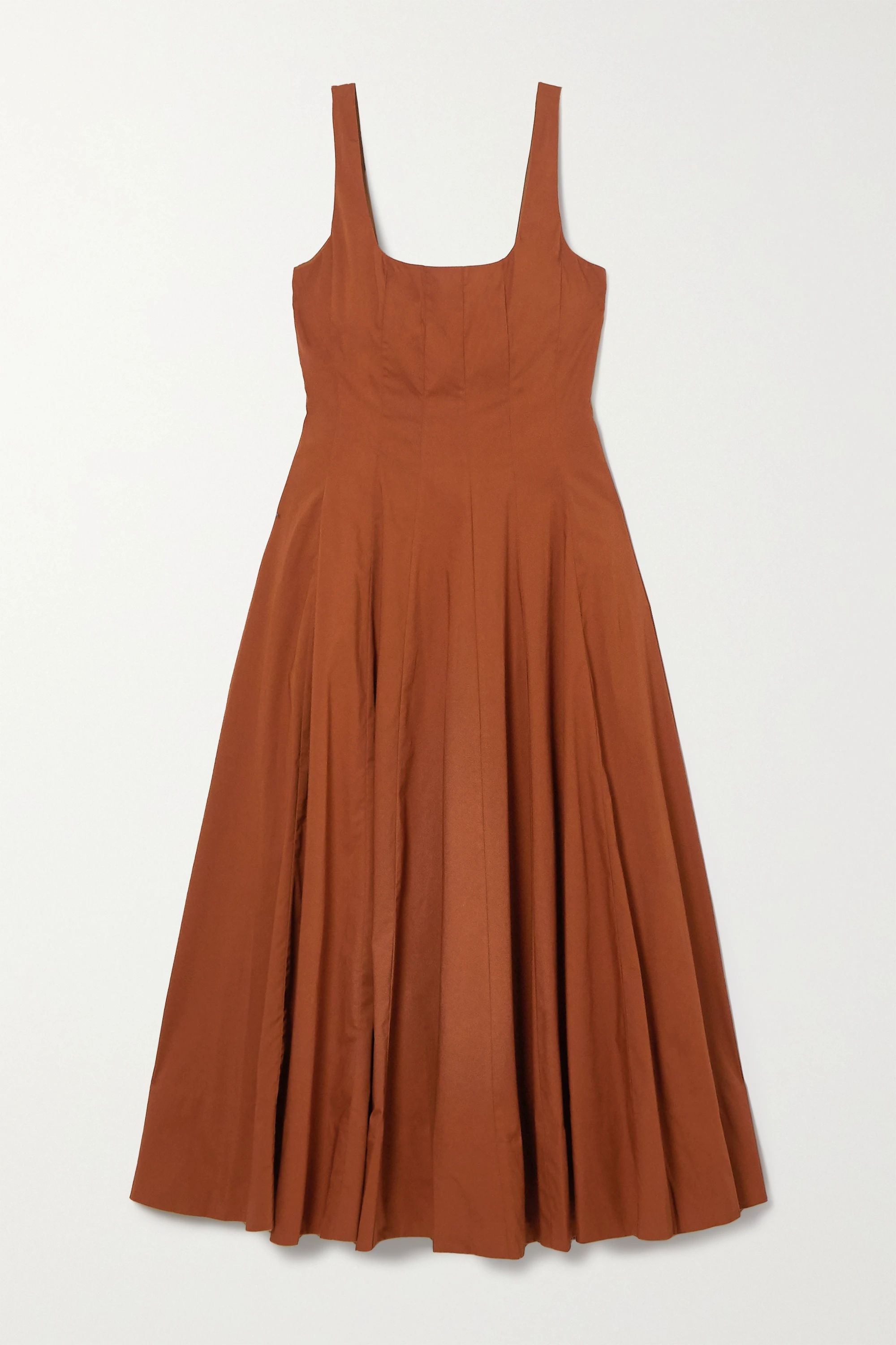 Pleated cotton-blend poplin maxi dress | NET-A-PORTER (US)