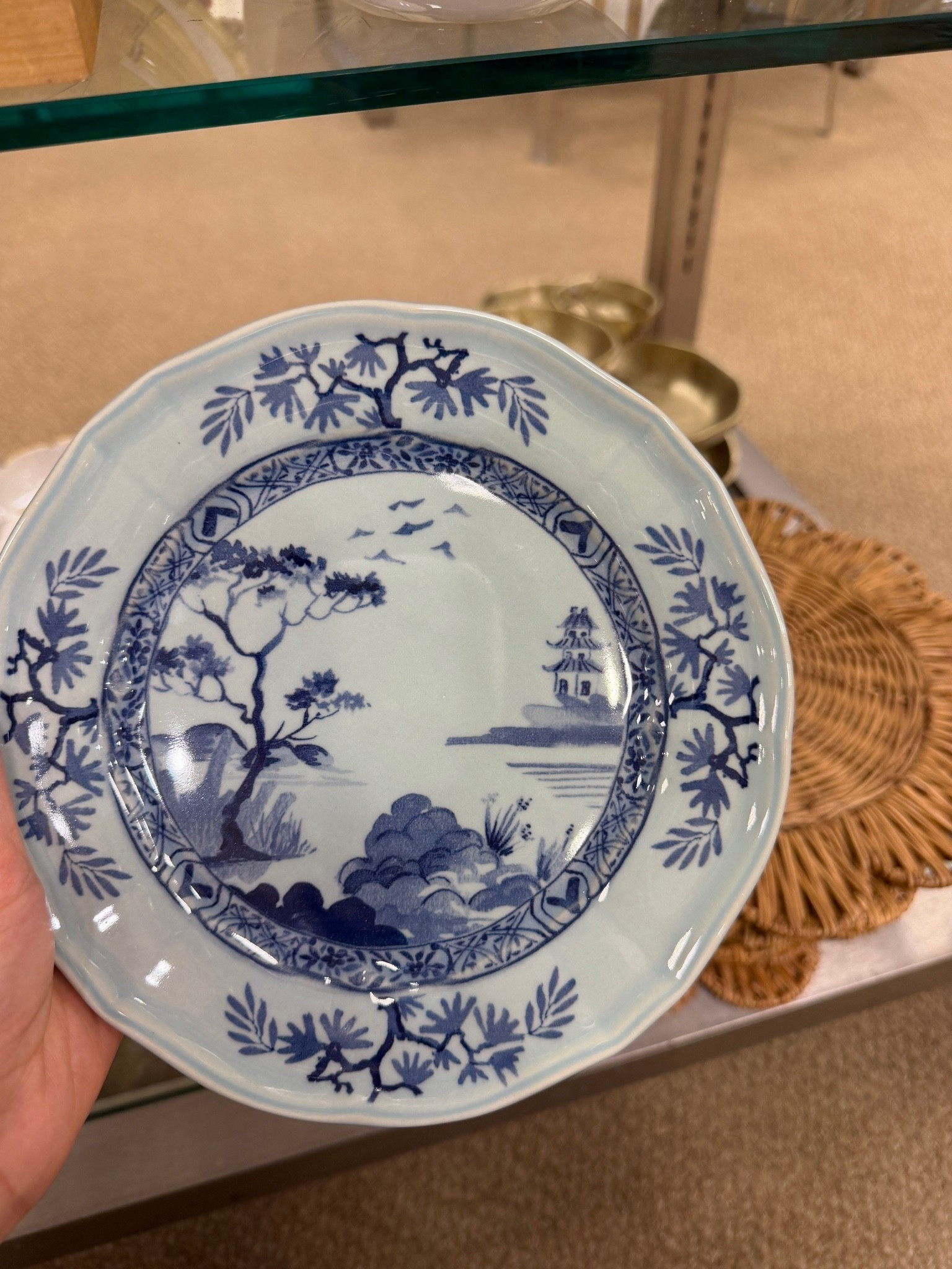 Under $15 Ginori inspired plates in blue, pink, and green