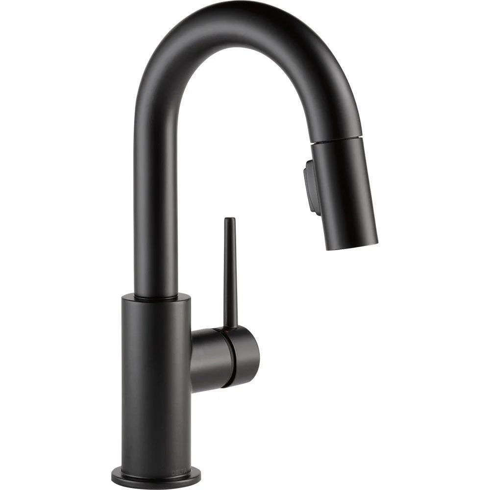 Delta Trinsic Single Handle Pull-Down Bar / Prep Faucet 9959-BL-DST Matte Black (Kitchen Faucets) | Bed Bath & Beyond