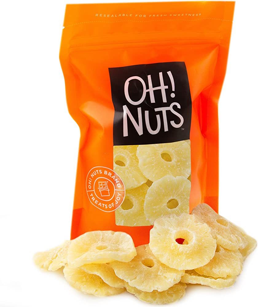 Oh! Nuts Dried Pineapple Rings - 24oz Bulk Bag | Fresh Sweet Dehydrated Tropical Pineapple Slices... | Amazon (US)