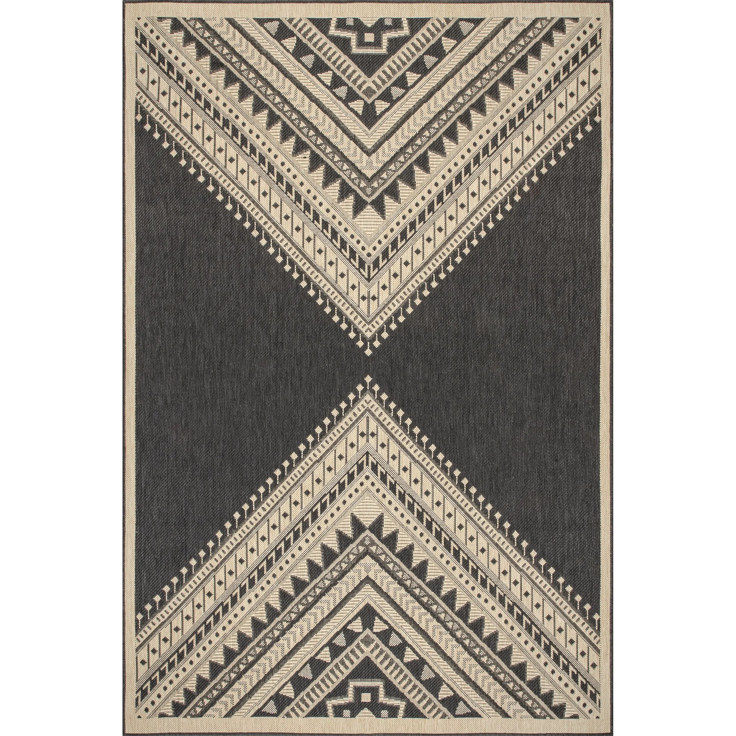 Alsiha Southwestern Charcoal Indoor / Outdoor Area Rug | Wayfair Professional