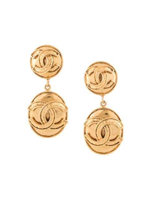 Chanel Pre-Owned 1994 CC Dangling Earrings - Farfetch | Farfetch Global