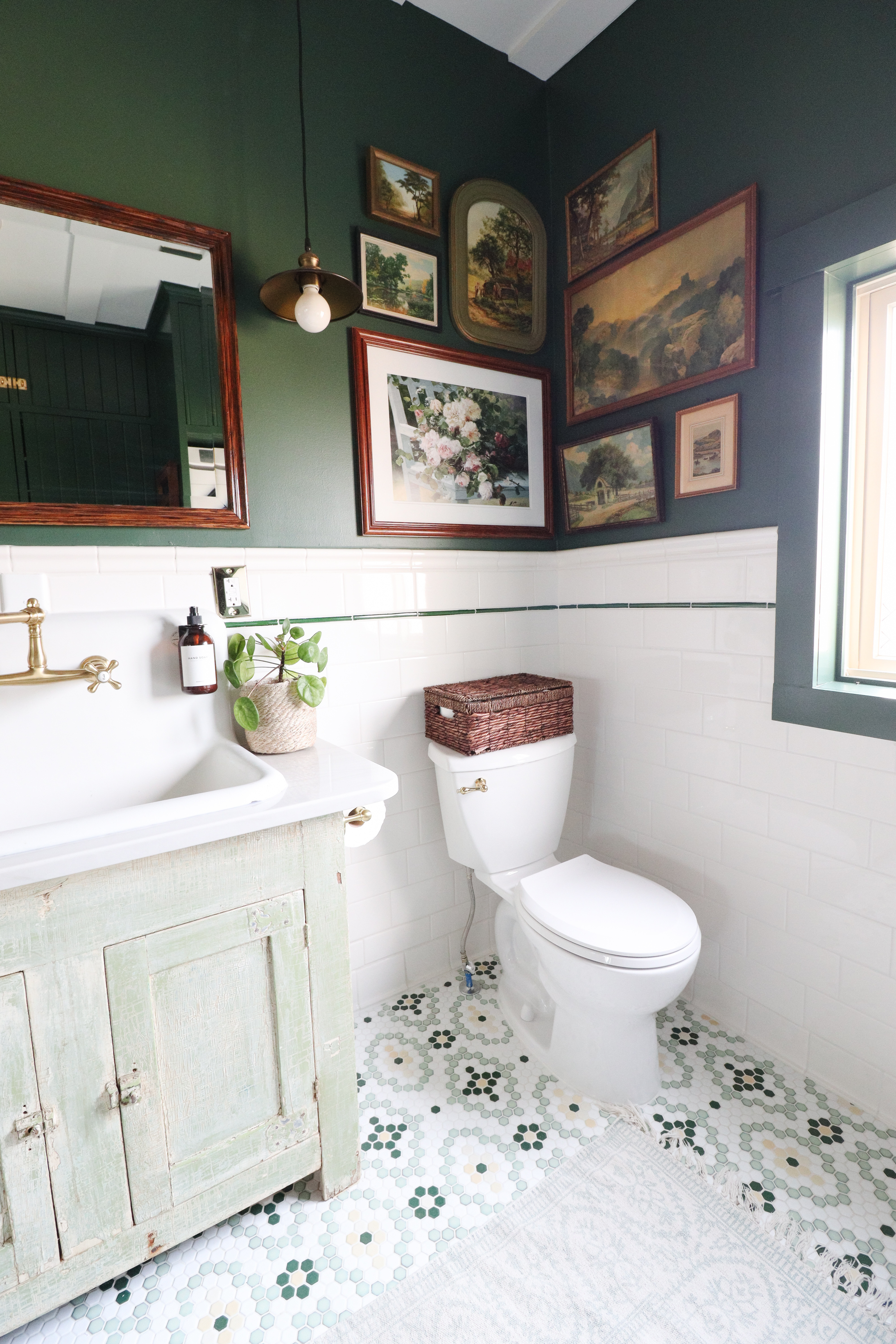 Green walls, vintage vibes, and brass details 🤎

Linked similar pieces to recreate this look 

 #LTKHome