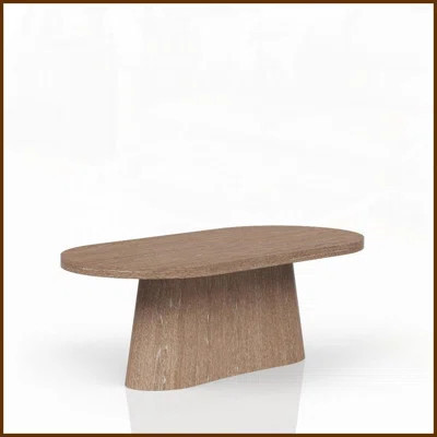 Cocoa Finished Oval Oak Veneer Coffee Table for Living Room – Stylish & Compact Centerpiece | Wayfair North America
