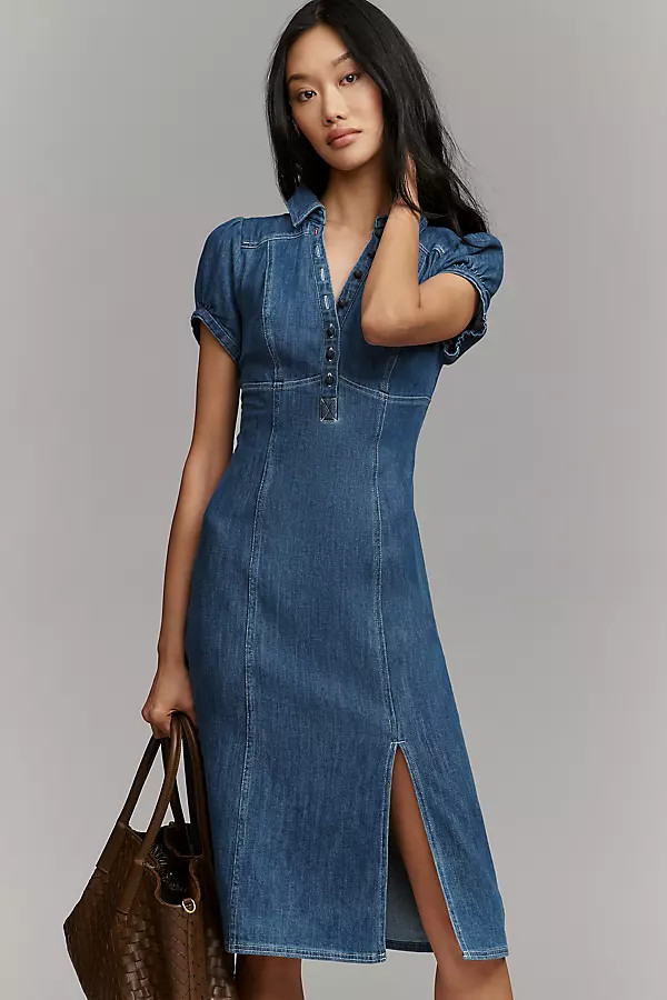Pilcro Buttondown Denim Midi Dress | Anthropologie (US)