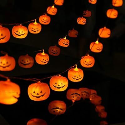 Halloween String Lights, LED Pumpkin Lights, Holiday Lights for Outdoor Decor,2 Modes Steady/Flic... | Amazon (US)