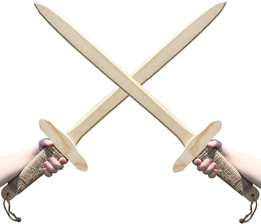Adventure Awaits! Wooden Toy Sword for Kids with Jute Wrapped Handle | 2 Pack | Lightweight and D... | Amazon (US)