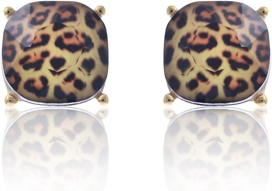 Beautiful Gemstone Earrings for Women - Dainty Cushion Cut Matching Acrylic Gemstones with Stainl... | Amazon (US)