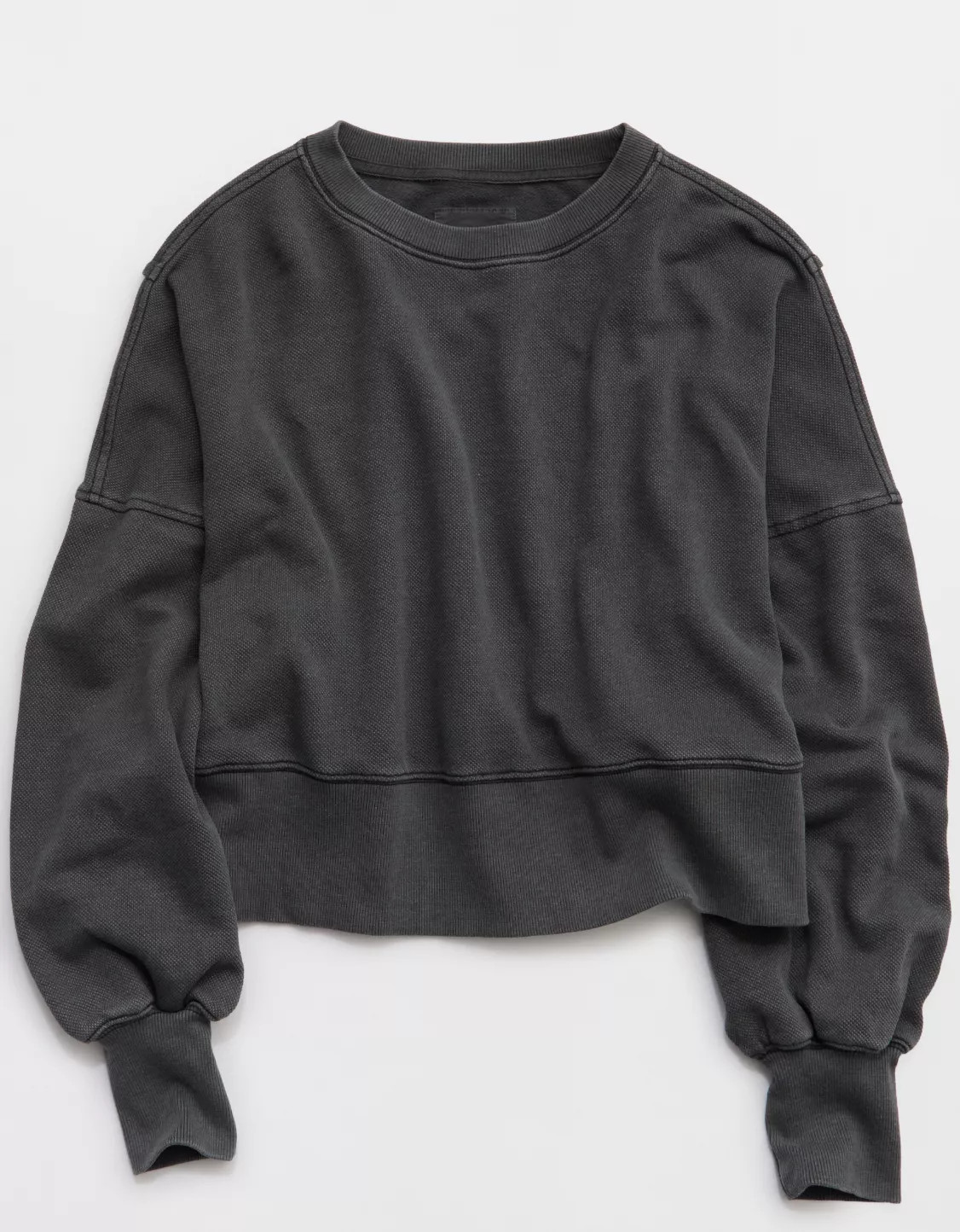Aerie Classic Crew Textured Sweatshirt | American Eagle Outfitters (US & CA)