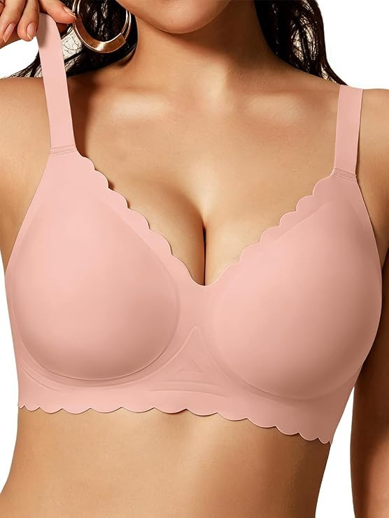 COCOMARTS Jelly Bras for Women No Underwire Scalloped Bralettes Push Up Bra | Wireless Seamless E... | Amazon (US)
