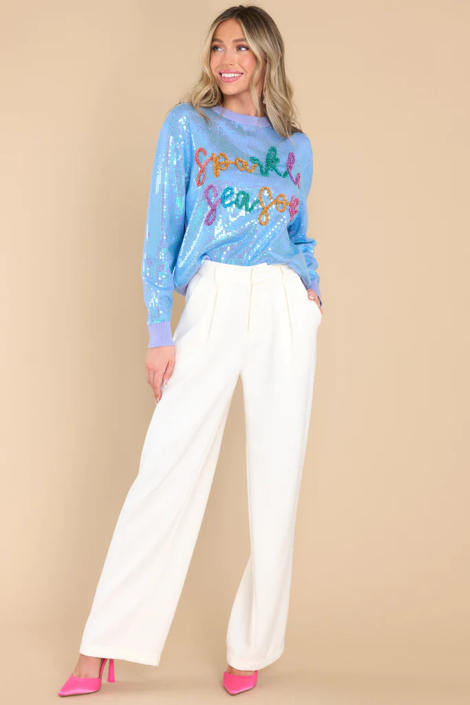 Sparkle Season Periwinkle Sweater | Red Dress 