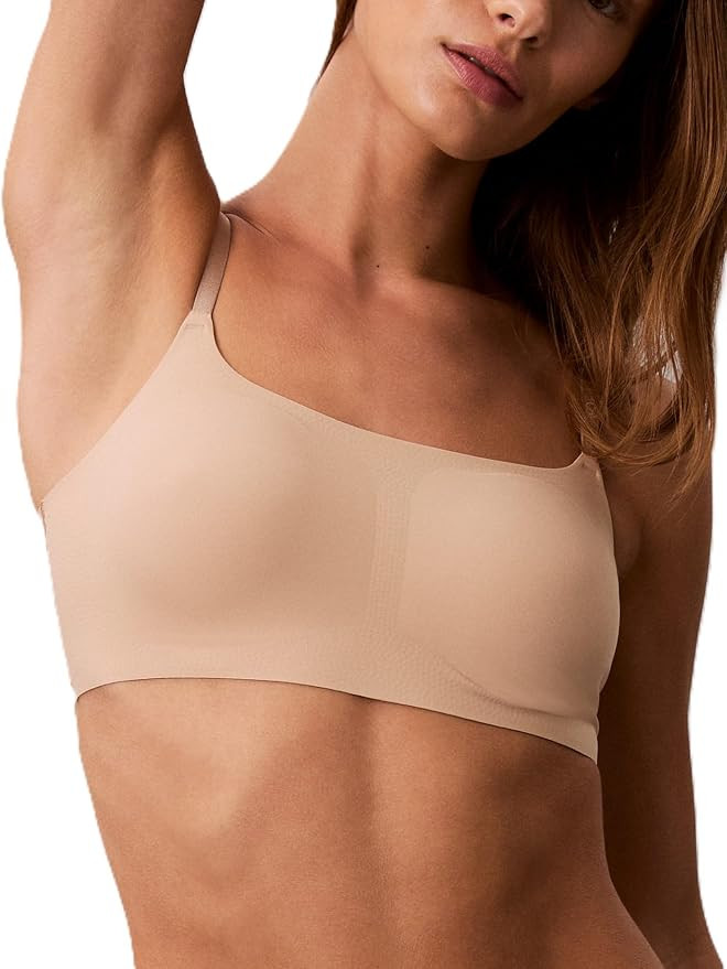 Calvin Klein Women's Invisibles Comfort Seamless Adjustable Skinny Strap Bralette Bra | Amazon (US)