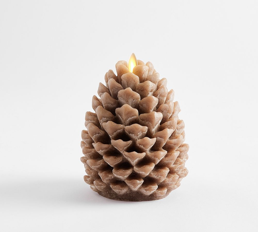 Premium Flickering Flameless Wax Pinecone Candle | Pottery Barn (US)