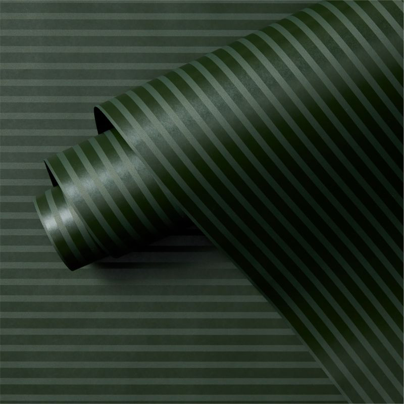 Green Striped Holiday Gift Wrap | CB2