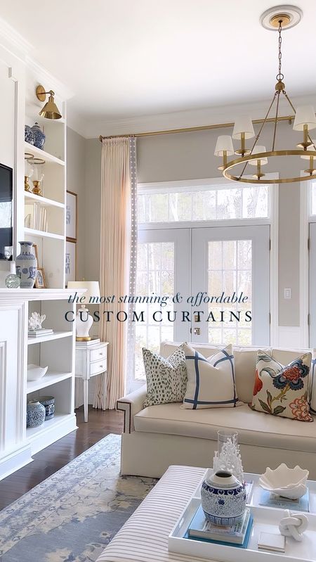Our stunning custom curtains from @twopagescurtains are such game changers in our home! I went years without window treatments over here and I don’t know what took me so long. Chic, elegant, sophisticated and custom for a fraction of the cost. Learn more about @twopagescurtains and how you can get a gorgeous, affordable custom look! Fast delivery times, incredible customer service with incredible attention to detail
💙💙💙

Here are all the details:
Fabric: Jawara
Color: Off White J401-7
Trim: N21
Header style: Triple pleat
Single panel: 83”W x 121.75”H
Liner: Privacy
Memory Shape: Yes

#LTKstyletip #LTKhome #LTKVideo