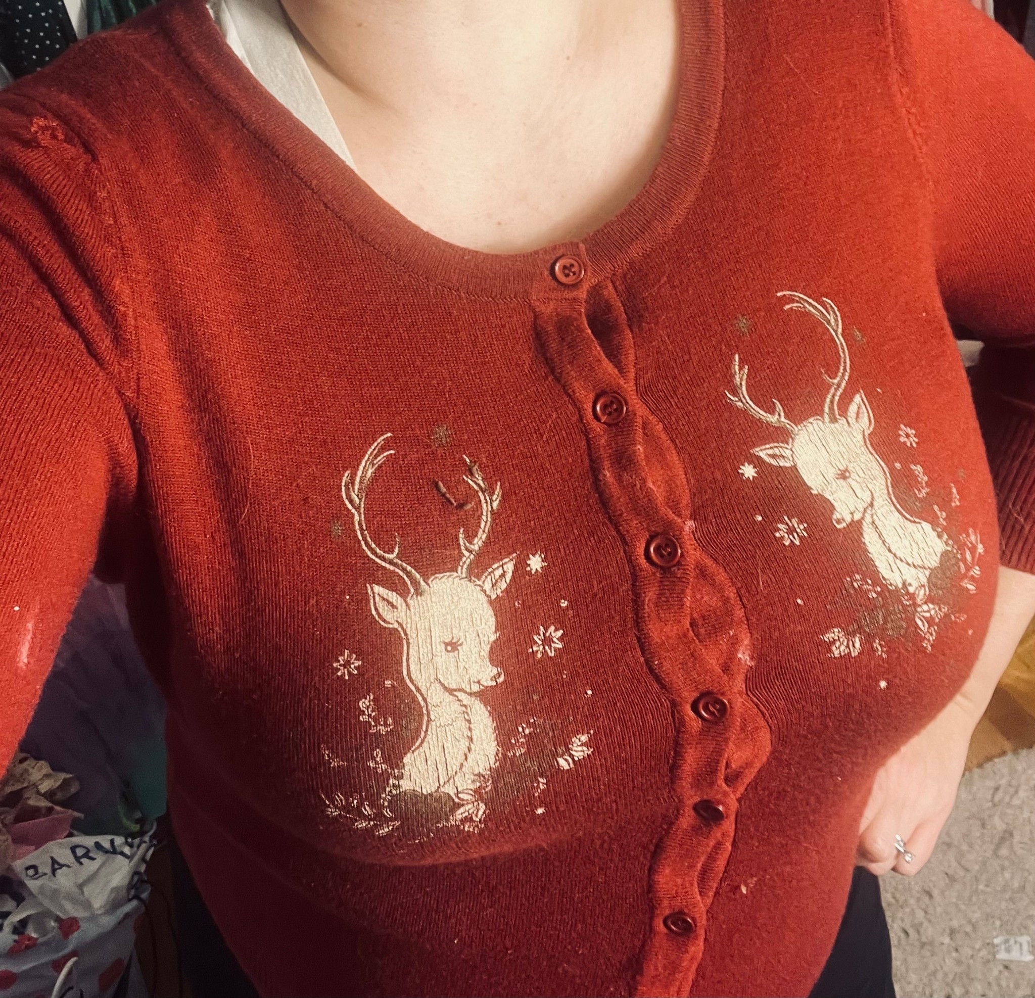 Cardigan of the day because it’s chilly out! This particular one is no longer on the site, but I linked 2 others from the same brand that also feature deer  

#LTKootd #LTKSeasonal