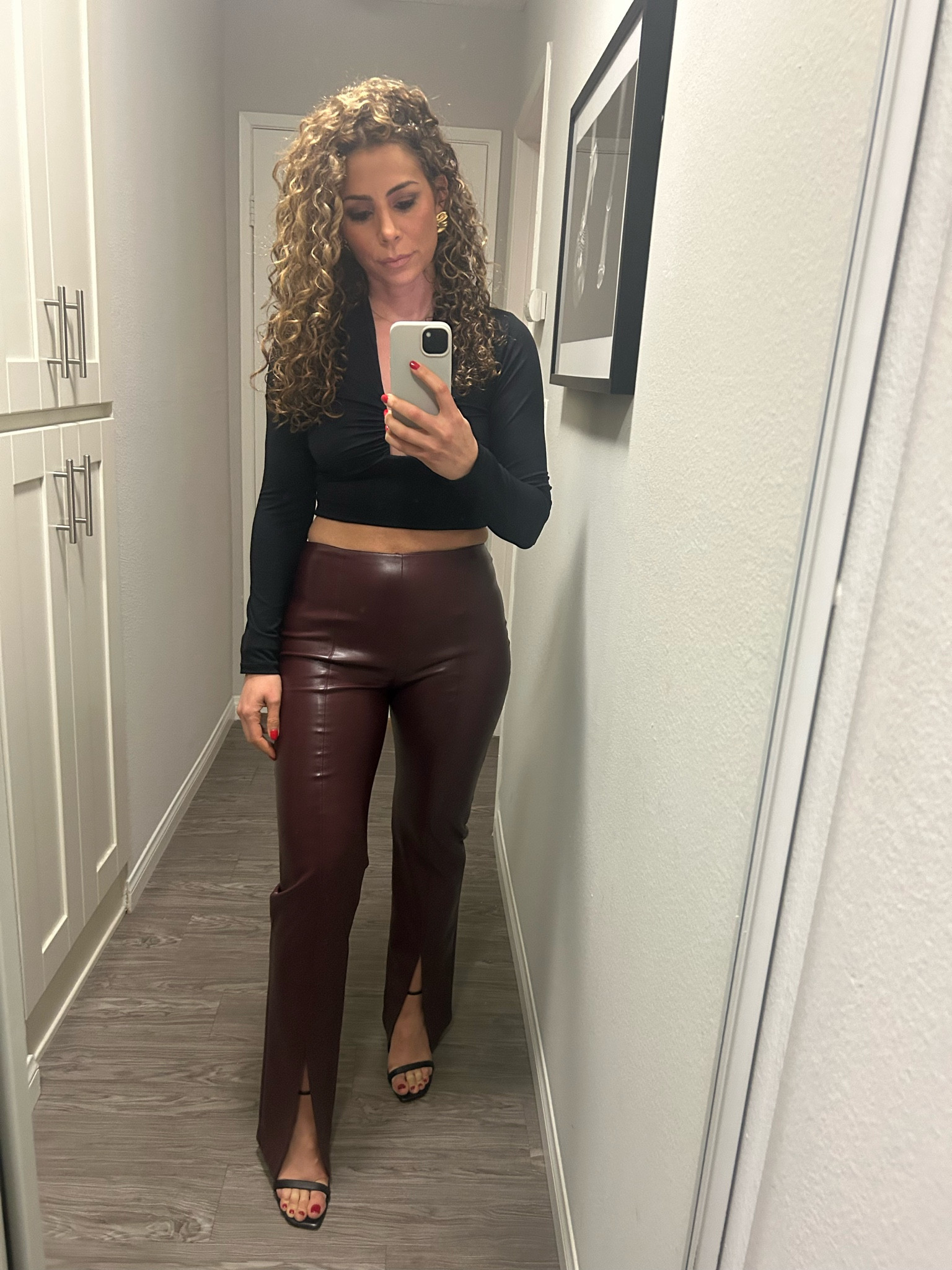 Amanda Uprichard leather pants. 

#revolvehaul
#croptop
#leatherpants #nightout 

#LTKParties #LTKStyleTip #LTKSaleAlert