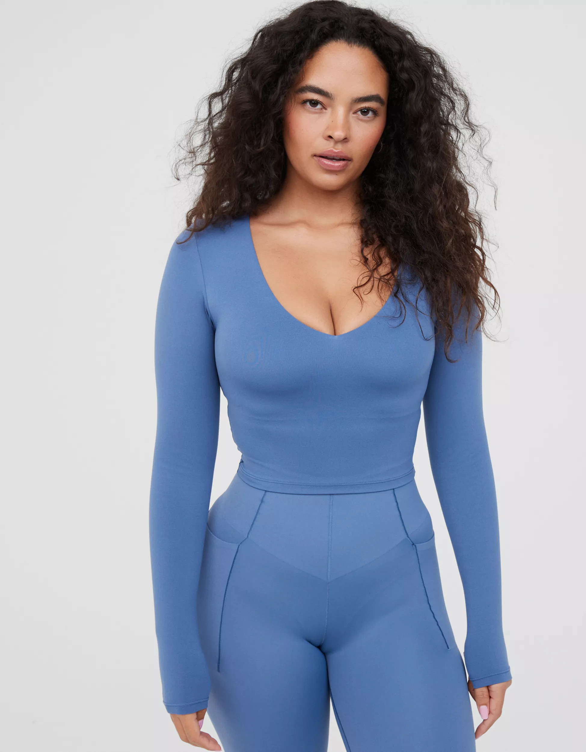 OFFLINE By Aerie Real Me Long Sleeve V-Neck T-Shirt | Aerie