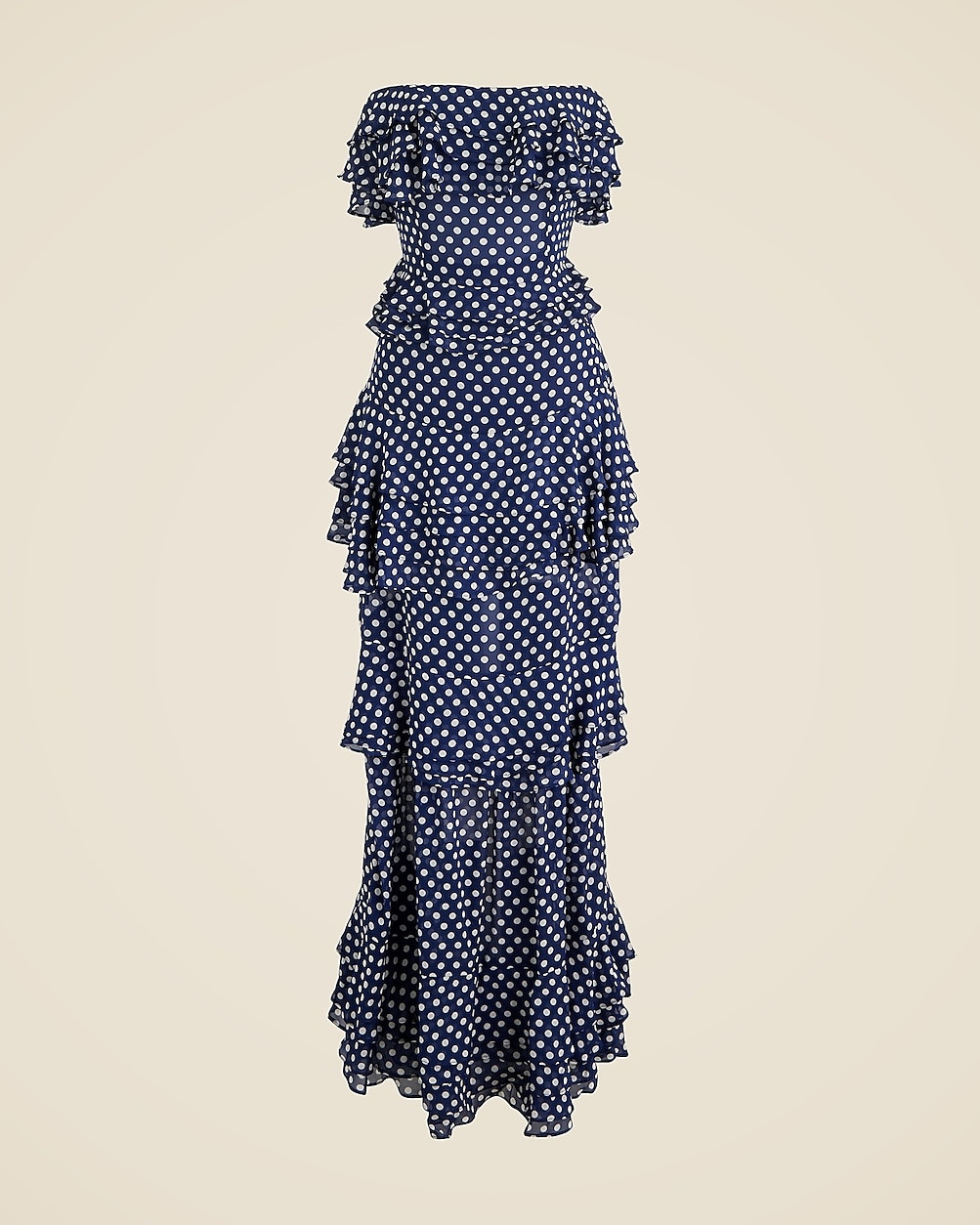 Collection tiered ruffle dress in dot chiffon | J. Crew US