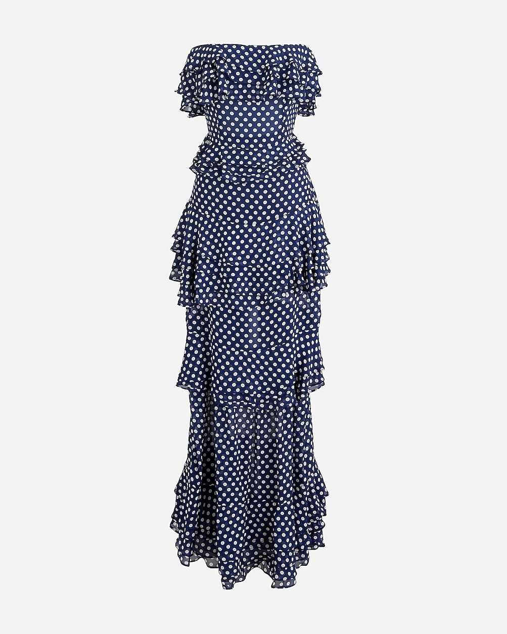 Collection tiered ruffle dress in dot chiffon | J.Crew US