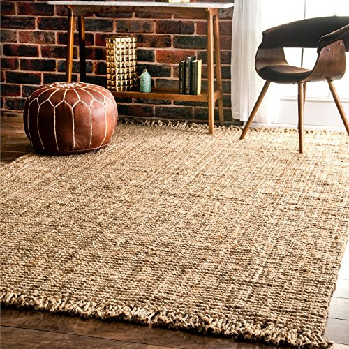 nuLOOM NCCL01 Natura Collection Chunky Loop Jute Natural Fibers Hand Woven Area Rug, 6' x 9', Beige | Amazon (US)