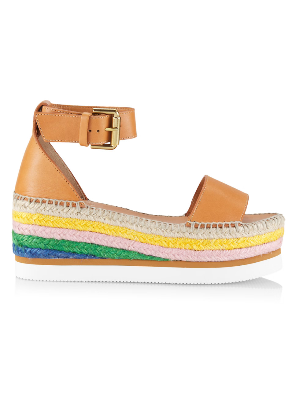 See by Chloé Glyn Leather Espadrille Wedge Sandals | Saks Fifth Avenue