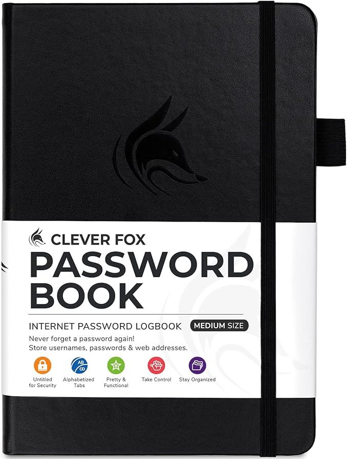 Clever Fox Password Book with tabs. Internet Address and Password Organizer Logbook with Alphabet... | Amazon (UK)
