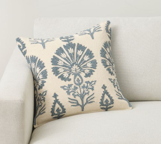 Bloom Embroidered Pillow | Pottery Barn (US)