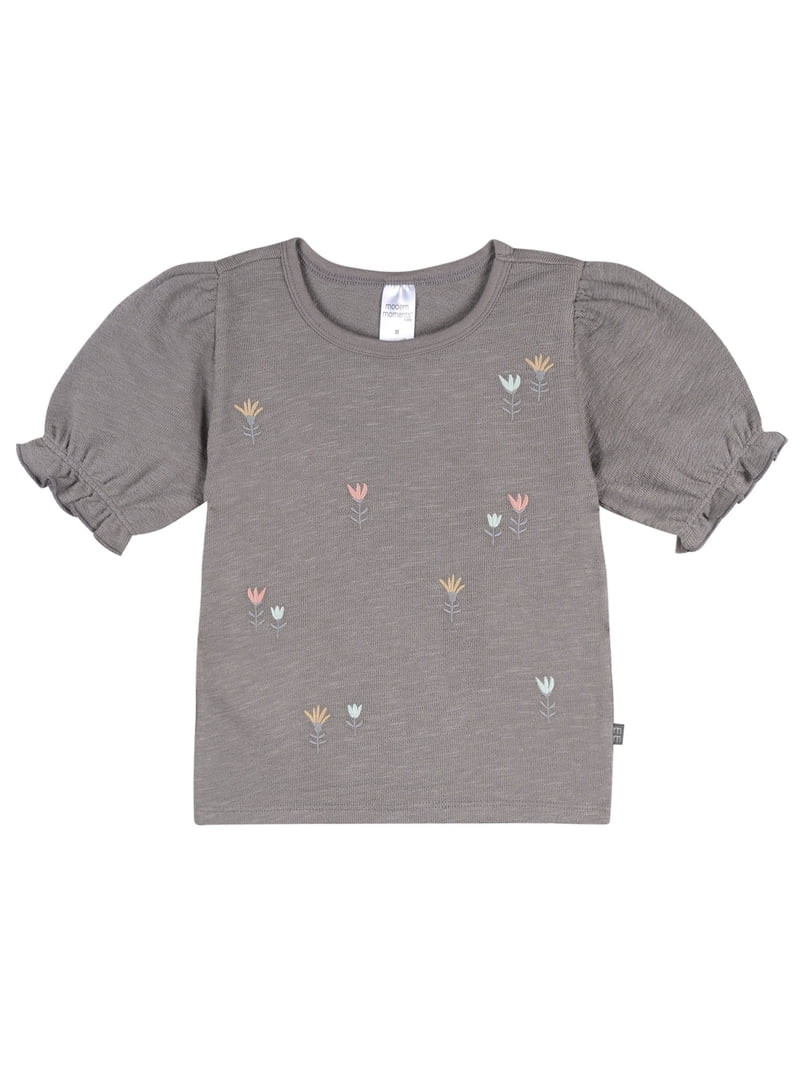 Modern Moments by Gerber Toddler Girl Organic Top and Short Outfit Set Set, 2-Piece, Sizes 12 Mon... | Walmart (US)