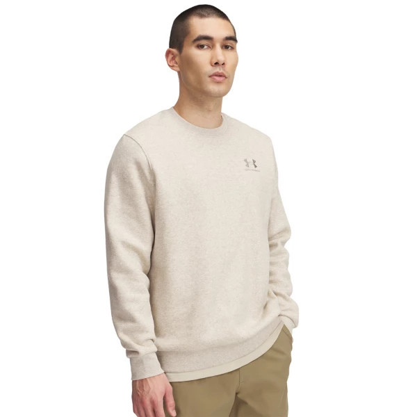 Men's Under Armour Icon Fleece Crewneck Sweatshirt 3XLarge Timberwolf Taupe | Scheels Sports