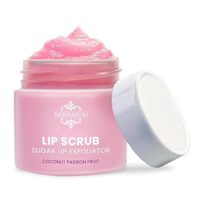 Dermasuri Lip Exfoliator Scrub and Moisturizer, Sugar Lip Scrub, Overnight Hydration & Moisturize... | Amazon (US)