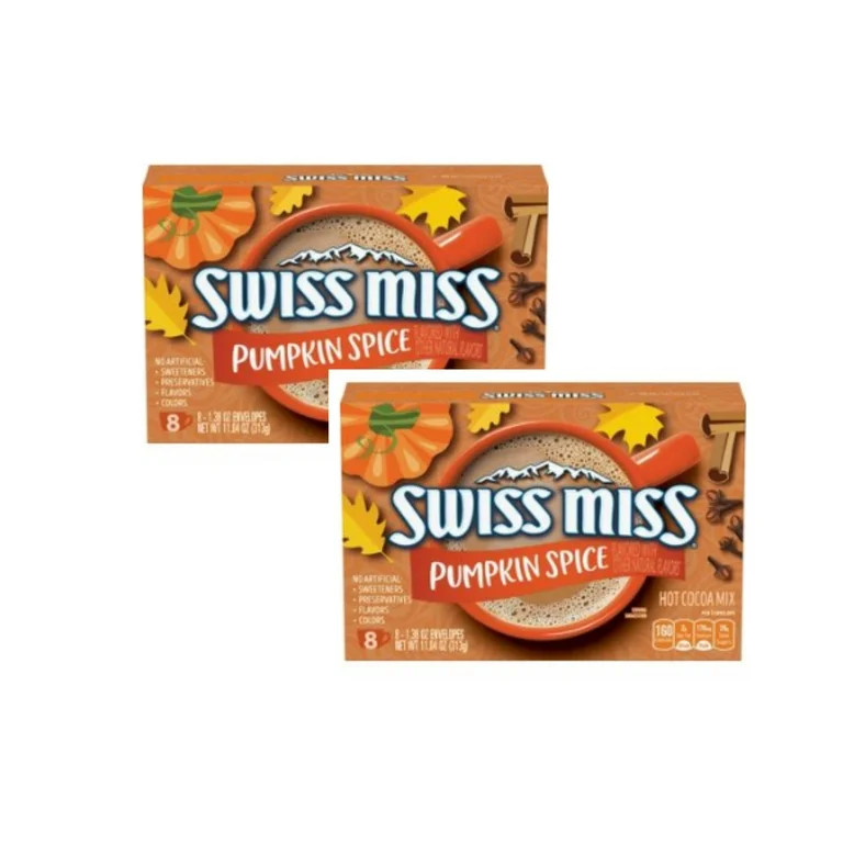 Pumpkin Spice Swiss Miss Hot Cocoa Mix 2 boxes 16 - 1.38 oz packs | Walmart (US)