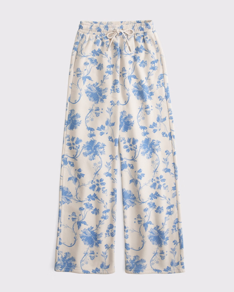 Women's High Rise Sunday Wide Leg Sweatpant | Women's Bottoms | Abercrombie.com | Abercrombie & Fitch (US)