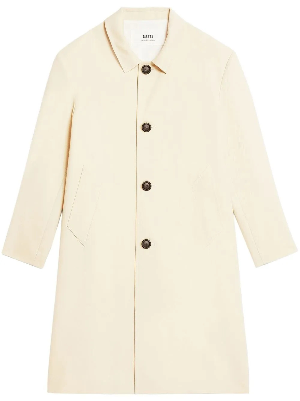 AMI Paris Manteau En Laine Vierge à Simple Boutonnage - Farfetch | Farfetch Global