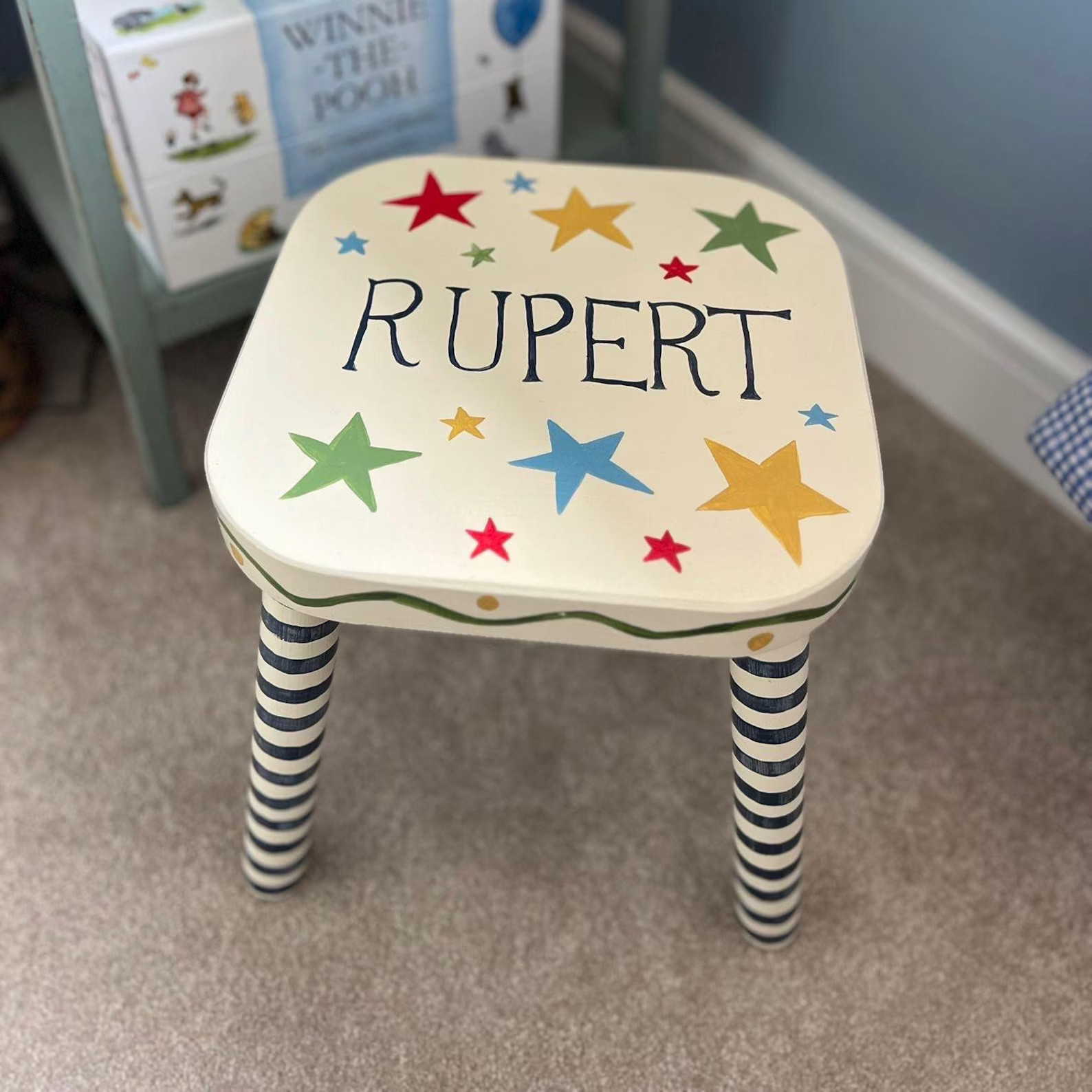 Painted personalised children’s stool | chair | nursery | newborn | toddler | made to order | h... | Etsy (US)