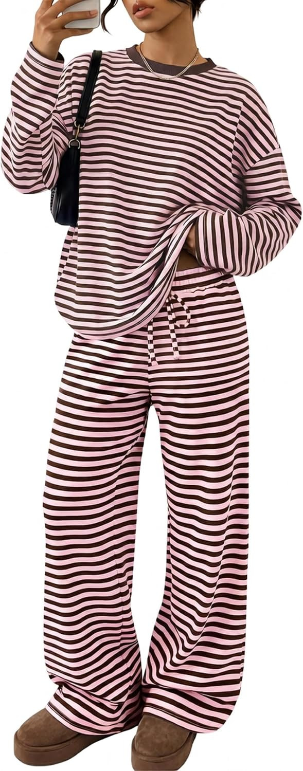 Trendy Queen Womens Striped Lounge 2 Two Piece Sets with Pockets Fall 2026 | Amazon (US)