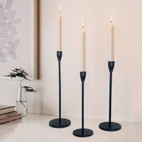 Black Candlestick Holder Set, Aluminum Decorative Candle Stand, Set Of 3 Handmade For Home Decor.bla | Etsy (US)