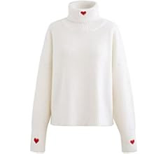 CHICWISH Women's Comfy Casual Long Sleeve Heart Shape Patched Grey/White/Navy Knit Top Pullover S... | Amazon (US)